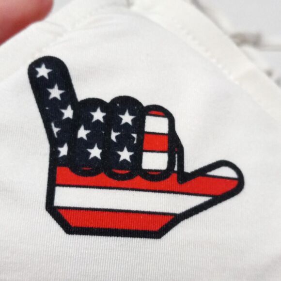 Vtg Old Navy American Flag String Bikini-Small-Shaka-Hang Loose-Y2K-Lined-NEW - Picture 6 of 11